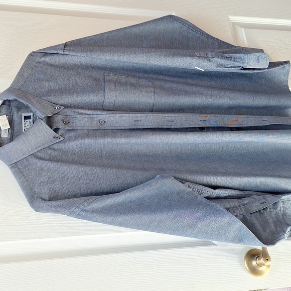 f mens Sutter & Grant blue button long sleeve dress shirt size 18 Big - Picture 1 of 4